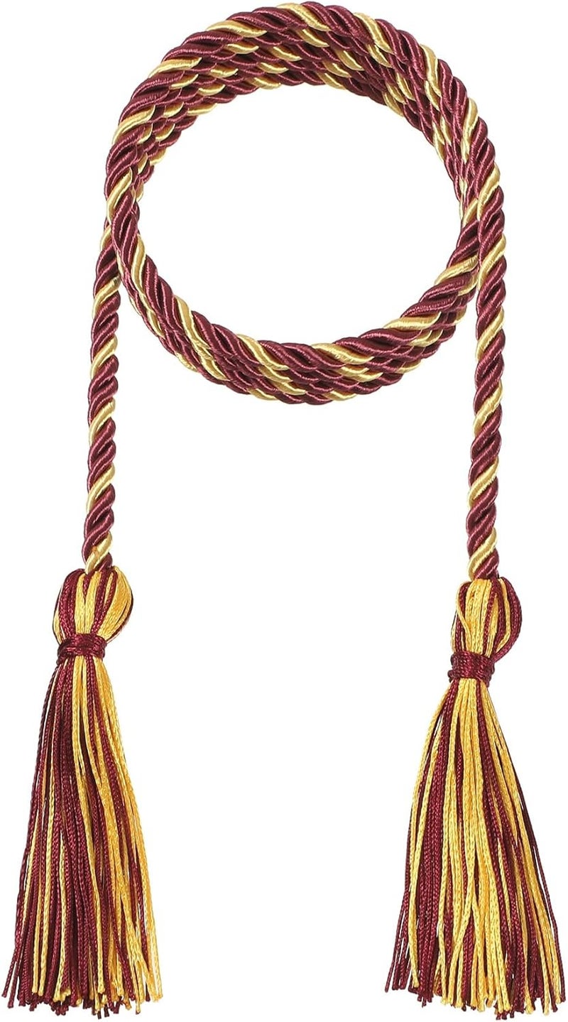 D DODOU 10 Pieces Graduation Cords Polyester Graduation Honor Braided Cords with Sewing Tassels for Bachelor, Master, Doctor 68" Long (Maroon Gold) - Image 2